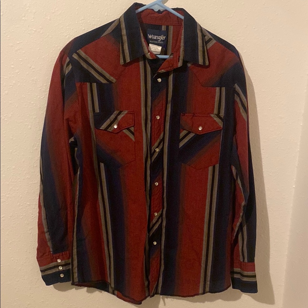 Men’s Large Wrangler Pearl Snap Long- sleeve